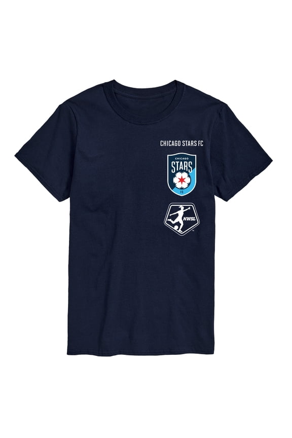 NWSL - Chicago Stars Stacked Logos - Adult Short Sleeve Tee