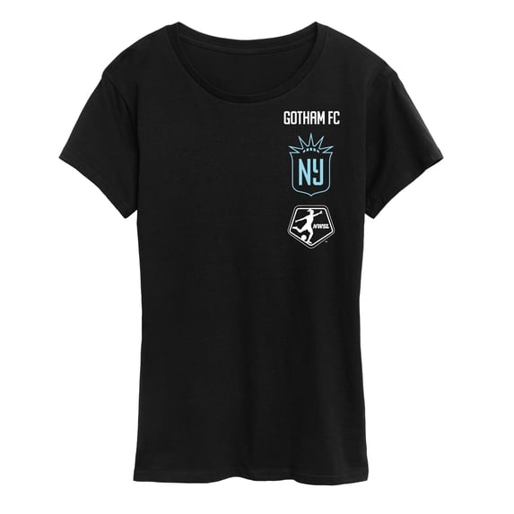 NWSL - Gotham FC Stacked Logos - Ladies Short Sleeve Classic Fit Tee
