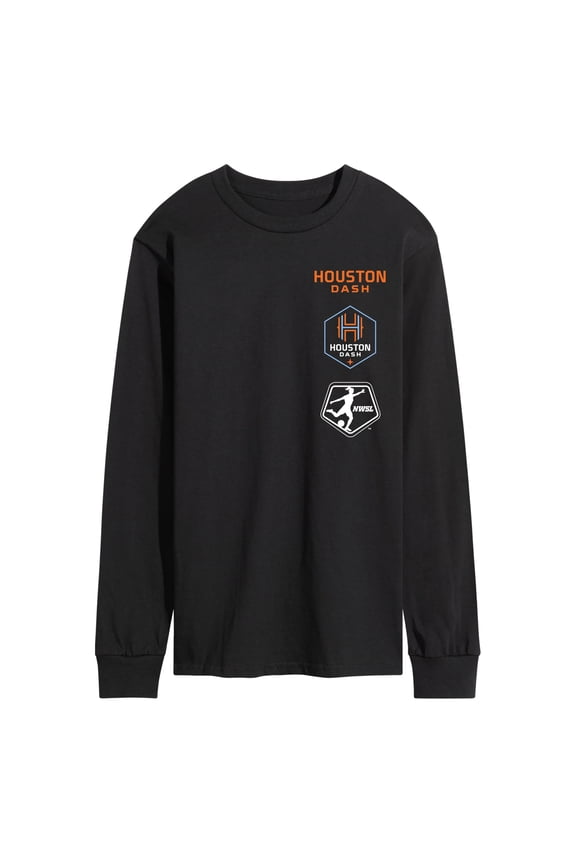 - Houston Dash Stacked Logos Long Sleeve Graphic T-Shirt
