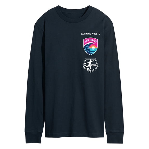NWSL - San Diego Wave Stacked Logos - Adult Long Sleeve Tee
