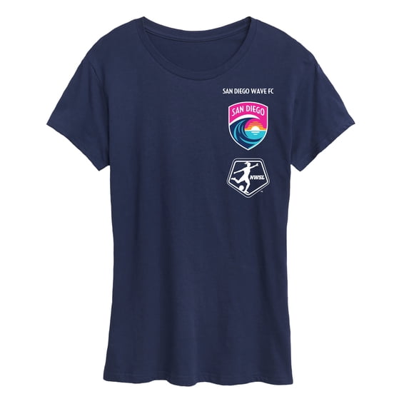 National Women's Soccer League - San Diego Wave Stacked Logos Short Sleeve Graphic T-Shirt