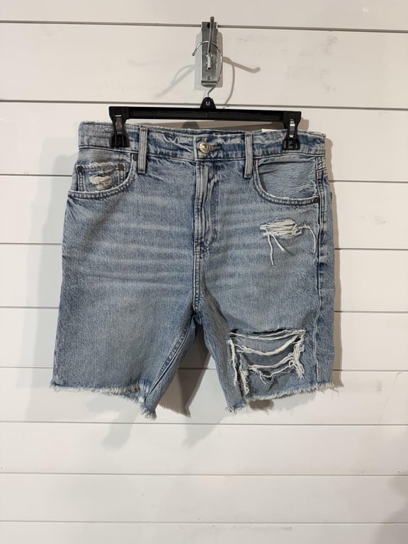 NWT American Eagle Women's Light Blue High-Rise Denim Baggy Short 2