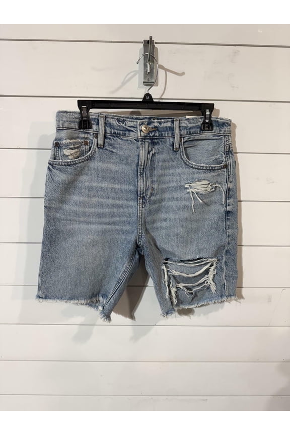 NWT American Eagle Women's Light Blue High-Rise Denim Baggy Short 2