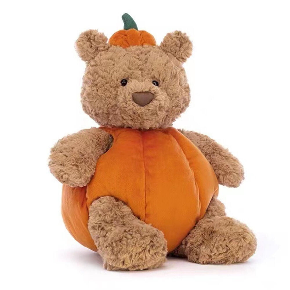 Pushtek NWT Amusable Bartholomew Bear Pumpkin Stuffed Toy Jellycat Inspired