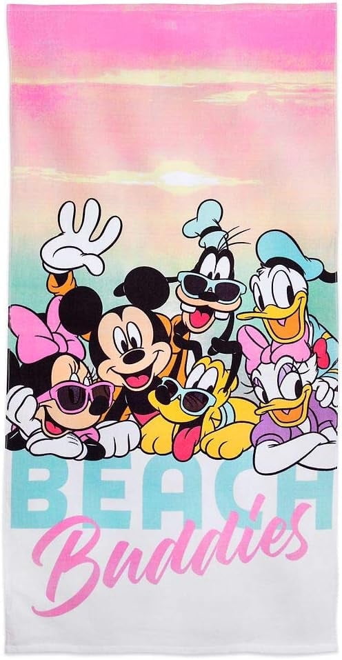 Disney Beach Buddies Mickey, Minnie, Donald, Goofy, Pluto 1 Count Beach Towel