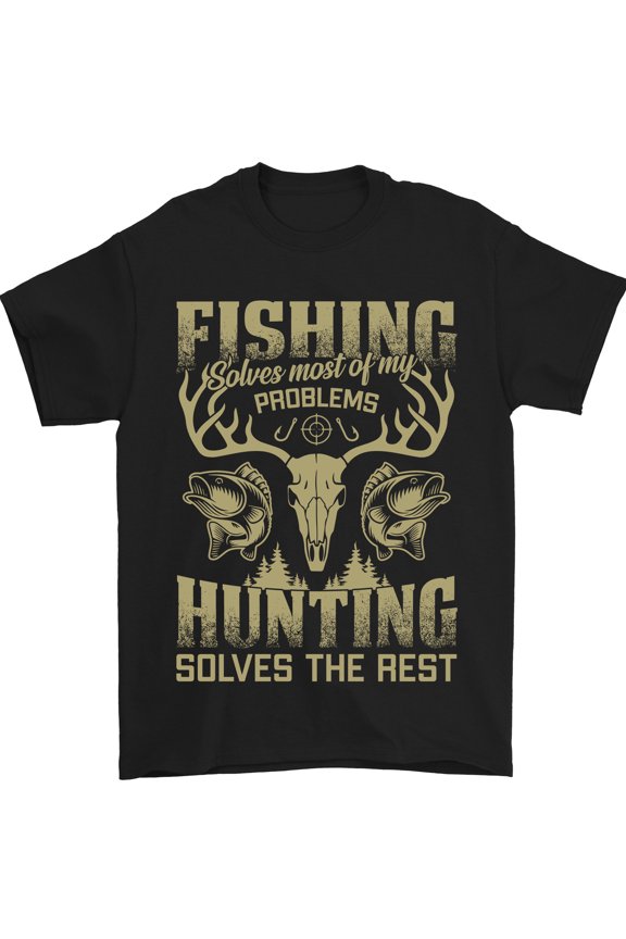 NWT Fishing & Hunting Fisherman Hunter Funny Mens Humor Tee Unisex T-Shirt