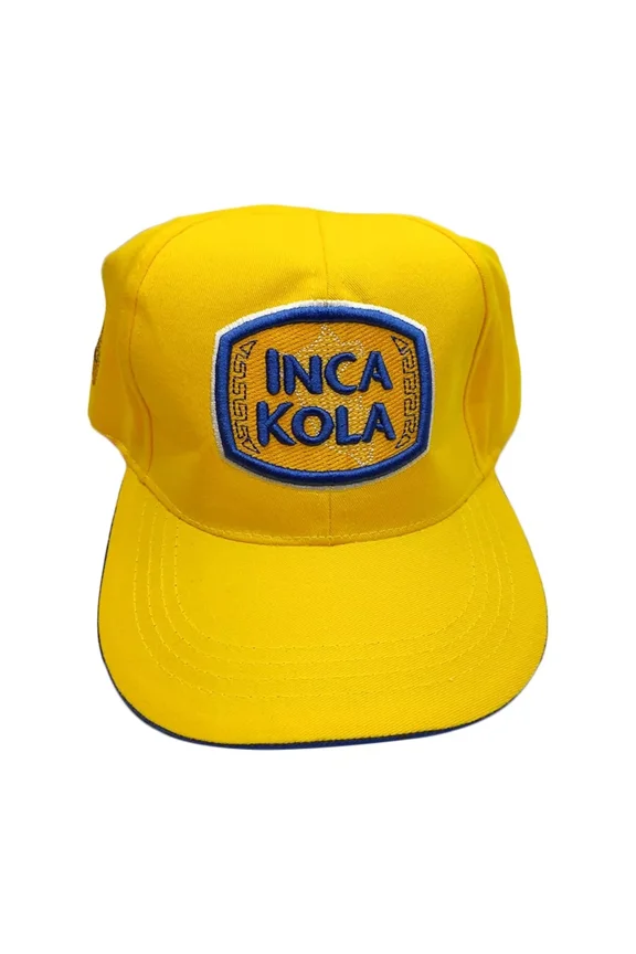 NWT Inca Kola Peru Golden Soda Drink Men's Hook & Loop Baseball Embroidered Hat