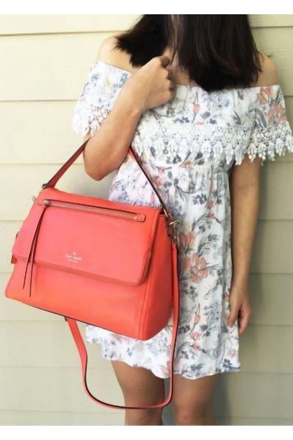 NWT Kate Spade Cobble Hill Toddy Bright Papaya Large Satchel Crossbody $378