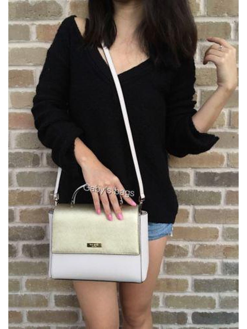 s-l400.jpg Kate Spade Cream and Black Pebble Leather Shoulder Bag display picture 1