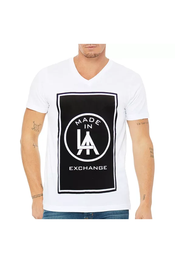 NWT Los Angeles California Fashion Made In L.A Men's V-Neck Short Sleeve T-Shirt Size L