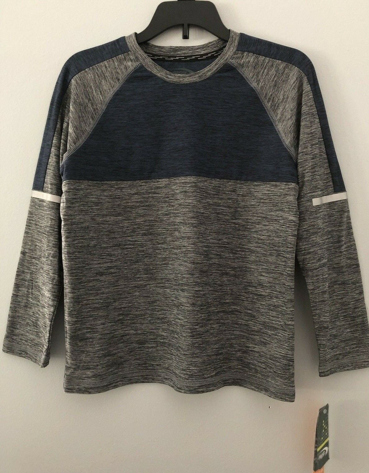 NWT! MTA Sport Active Long-sleeve Shirt Boys Sz S 6/7 Blue & Gray Fast Dri New