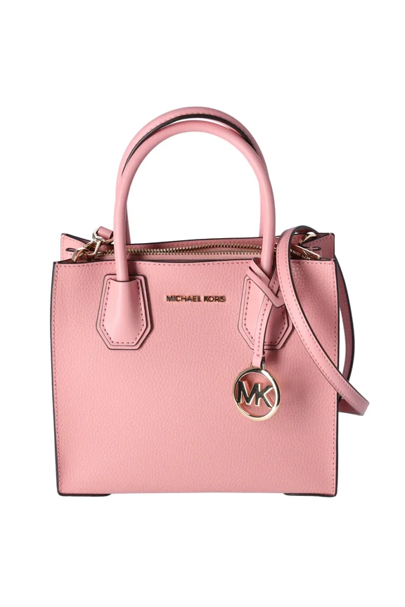 NWT Michael Kors Mercer Medium Pebbled Leather Crossbody Bag Primrose Pink