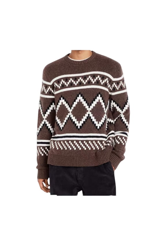 NWT - Old Navy SoSoft Crew-Neck Sweater - Brown Fair Isle