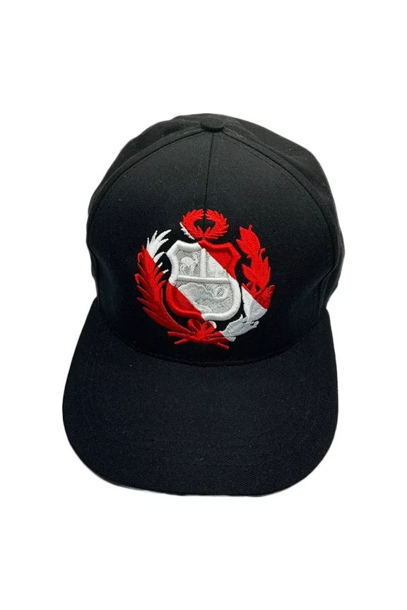 NWT Peru Embroidery Coat Of Arms Shield Men's Adjustable Snapback Baseball Hat