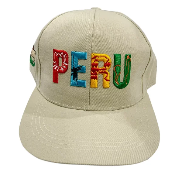 NWT Peru Embroidery Peruvian Men's Hook & Loop Baseball Hat
