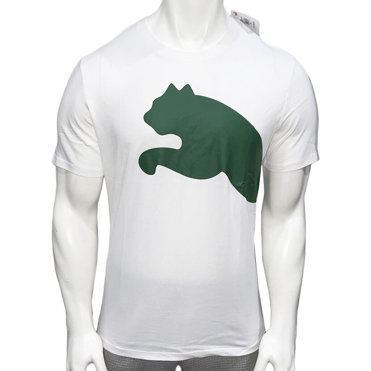 NWT Puma MSRP 42.99 Oversized Logo Men s White Crew Neck Short Sleeve T Shirt