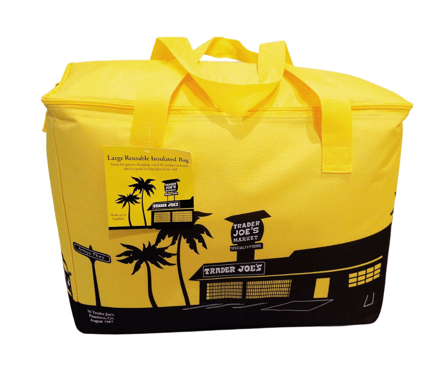 NWT Trader Joe's Large Reusable Insulated Shopping Bag 8 Gallons Yellow