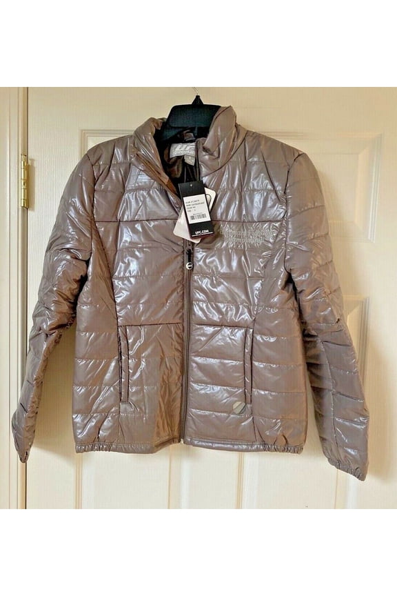 NWT UFC THERMOLITE PLUS Womens Silver/Grey Color Puffer Jacket Sz S NEW