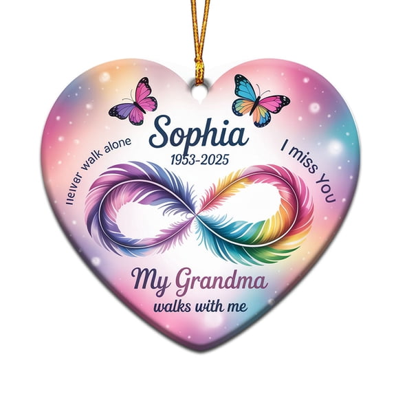 NWalk Alone She He Walks with Me Christmas Ornament Gift for Any Loss of Loved Ones, Memorial Remembering Missing Christmas Ornament 2025