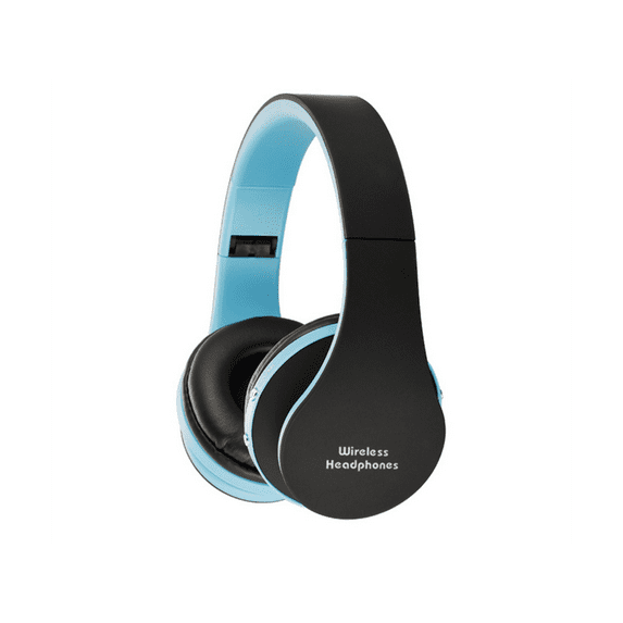 NX-8252 Foldable Wireless Stereo Headset Sports Bluetooth Headphone with Mic for iPhone/iPad/PC(black blue)