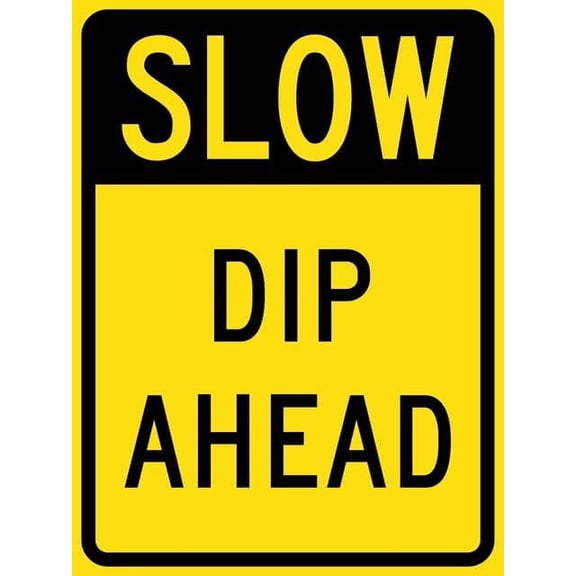NXCFSD Slow Dip Ahead Retro 8"x12" Aluminum Tin Sign - Vintage Style Wall Decor for Pool, Indoor & Outdoor Use