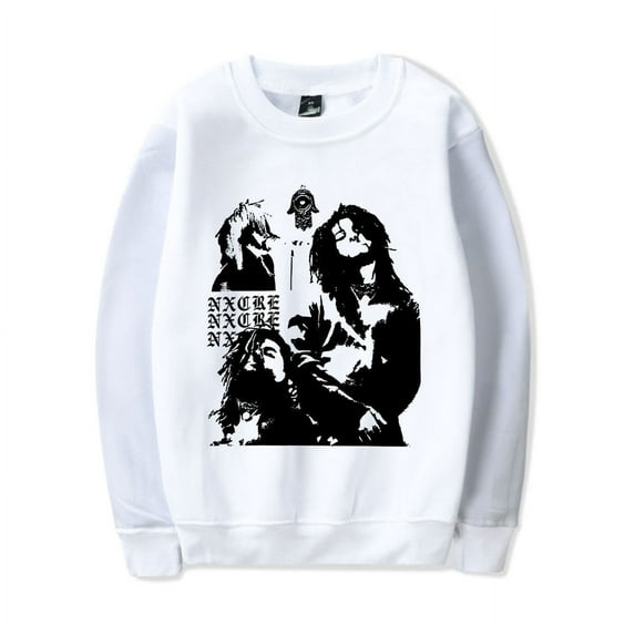NXCRE Merch White Crow Sweatshirt Crewneck Men Women Long Sleeve Winter Hoodie Pullover Top