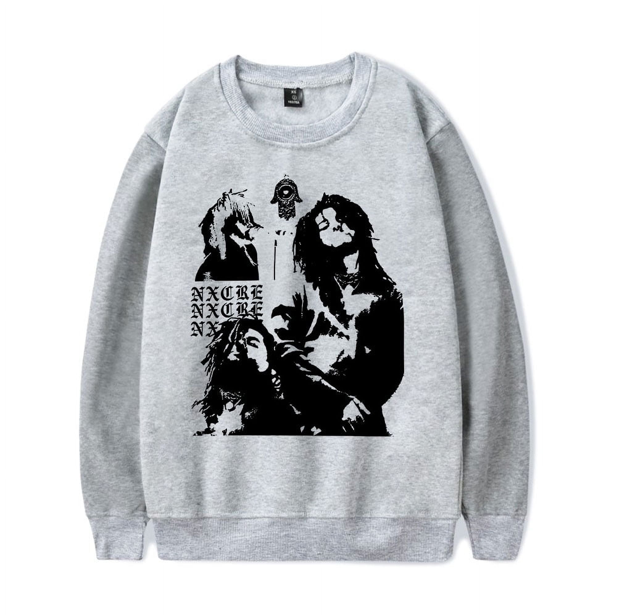 NXCRE Merch White Crow Sweatshirt Crewneck Men Women Long Sleeve