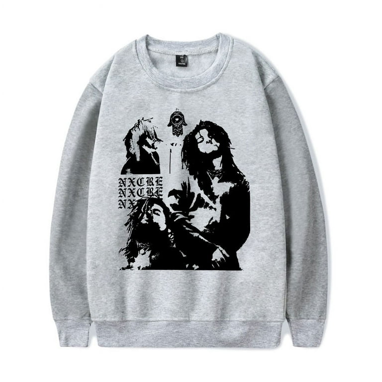 NXCRE Merch White Crow Sweatshirt Crewneck Men Women Long Sleeve