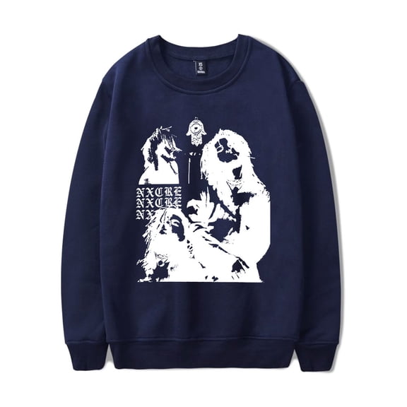 NXCRE Merch White Crow Sweatshirt Crewneck Men Women Long Sleeve Winter Hoodie Pullover Top