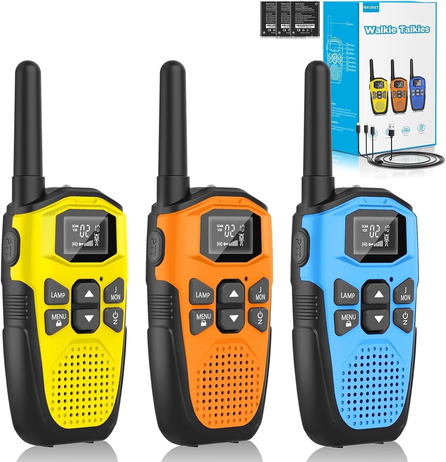 NXGKET Walkie Talkie Long Range 3 Pack ,Rechargeable 22 NXGKET Walkie Talkie Long Range 3 Pack ,Rechargeable 22
