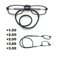 thumbnail image 1 of NXMY 2PCS Reading Glasses Men Hanging Folding Magnetic Front Click Connect Neck Readers Portable Reading Glasses for Men and Women 2 Magnification Black, 1 of 9