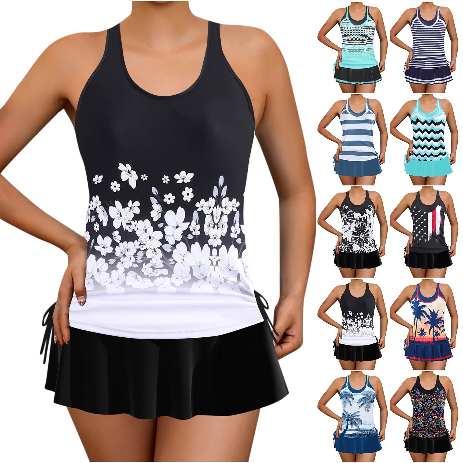 Holipick Plus Size Two Piece Tankini Swimsuits For Djibouti - View #4