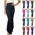 thumbnail image 1 of NXMZXB Women Elastic High Waist Stretchy Bodycon Mermaid Skirt Stretch Pull On Casual Elegant Maxi Skirts, Saree Shapewear Petticoat for Women Navy L, 1 of 7