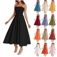 thumbnail image 1 of NXMZXB Women's Summer Maxi Dress 2025 Loose Fit Casual Boho Sleeveless Spaghetti Strap Smocked Tiered Long Beach Sundresses Black L, 1 of 8