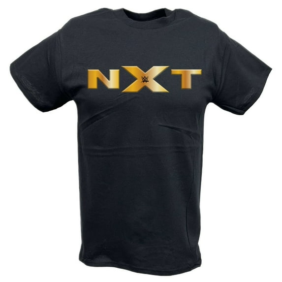 NXT Gold Logo WWE Mens Black T-shirt S