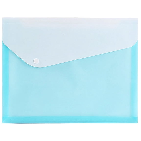 NXUJEUG Poly File Folders Letter Size File Organizer Plastic Envelope A4 Document Holder with Button Closure (Sky Blue, 1 Pack)