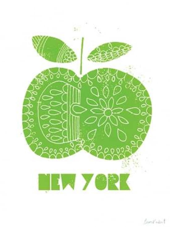 NY Apple Canvas Art - BiroRobot (18 x 24)