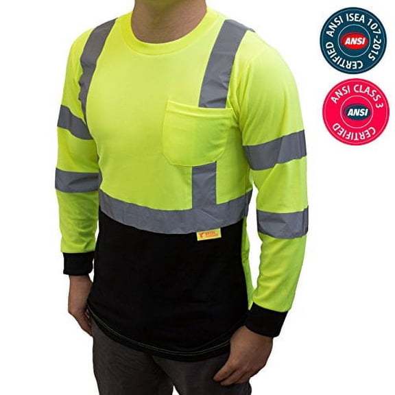 NY BFL8712 High-Visibility Class 3 T Shirt with Moisture Wicking Medium Green