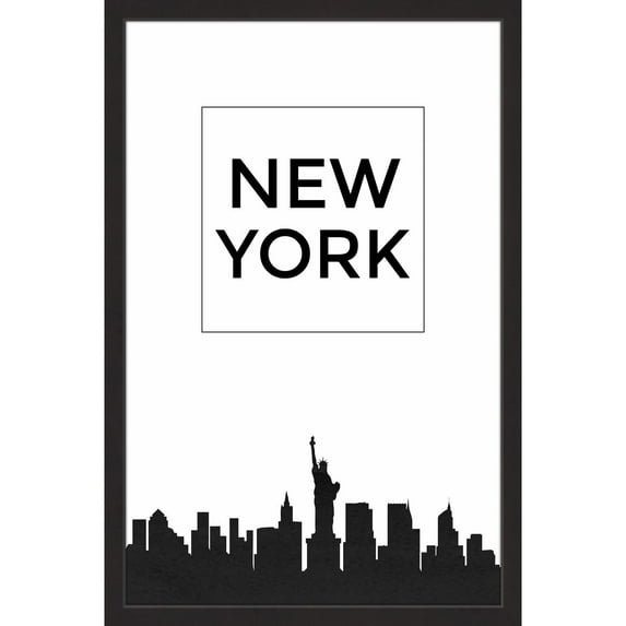 "NY Black" Framed Painting Print