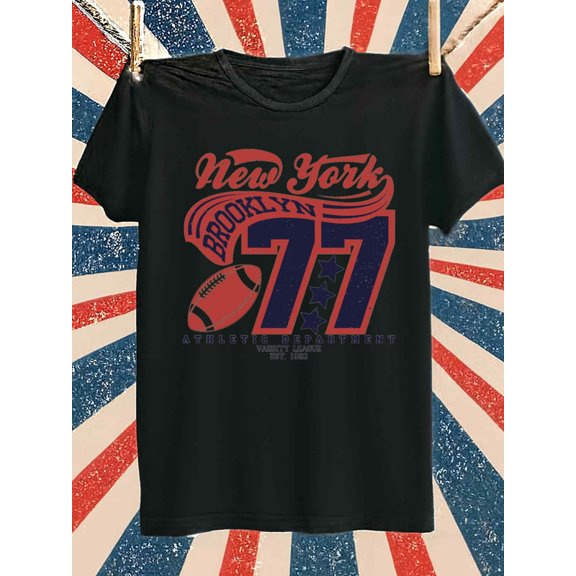 NY Brooklyn 77 for men Exercise 180G 100% Cotton black Dumbbell basketball Trendy Unisex Shirt Printed tshirts Basic Unisex Shirt Crewneck tshirts