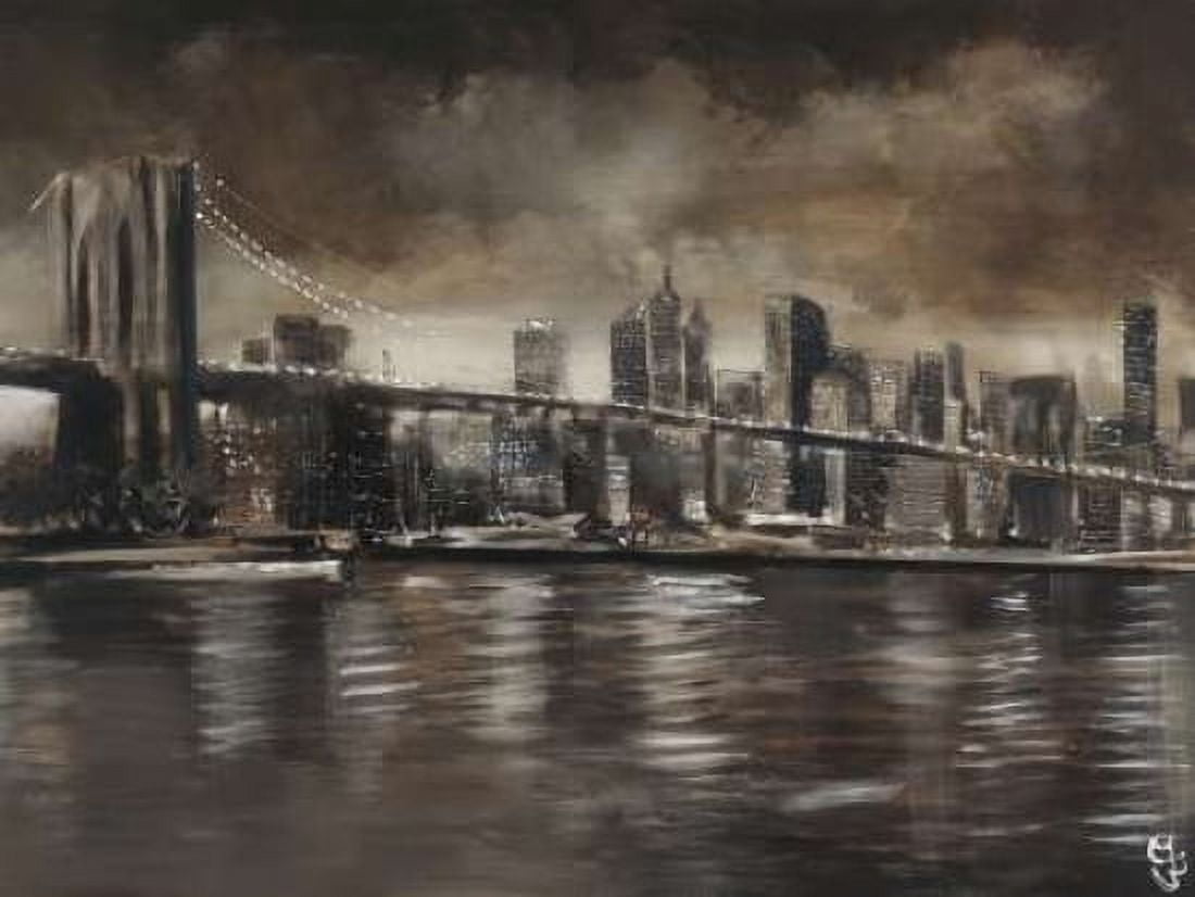 NY Brooklyn Bridge Canvas Art - Yuliya Volynets (18 x 24)