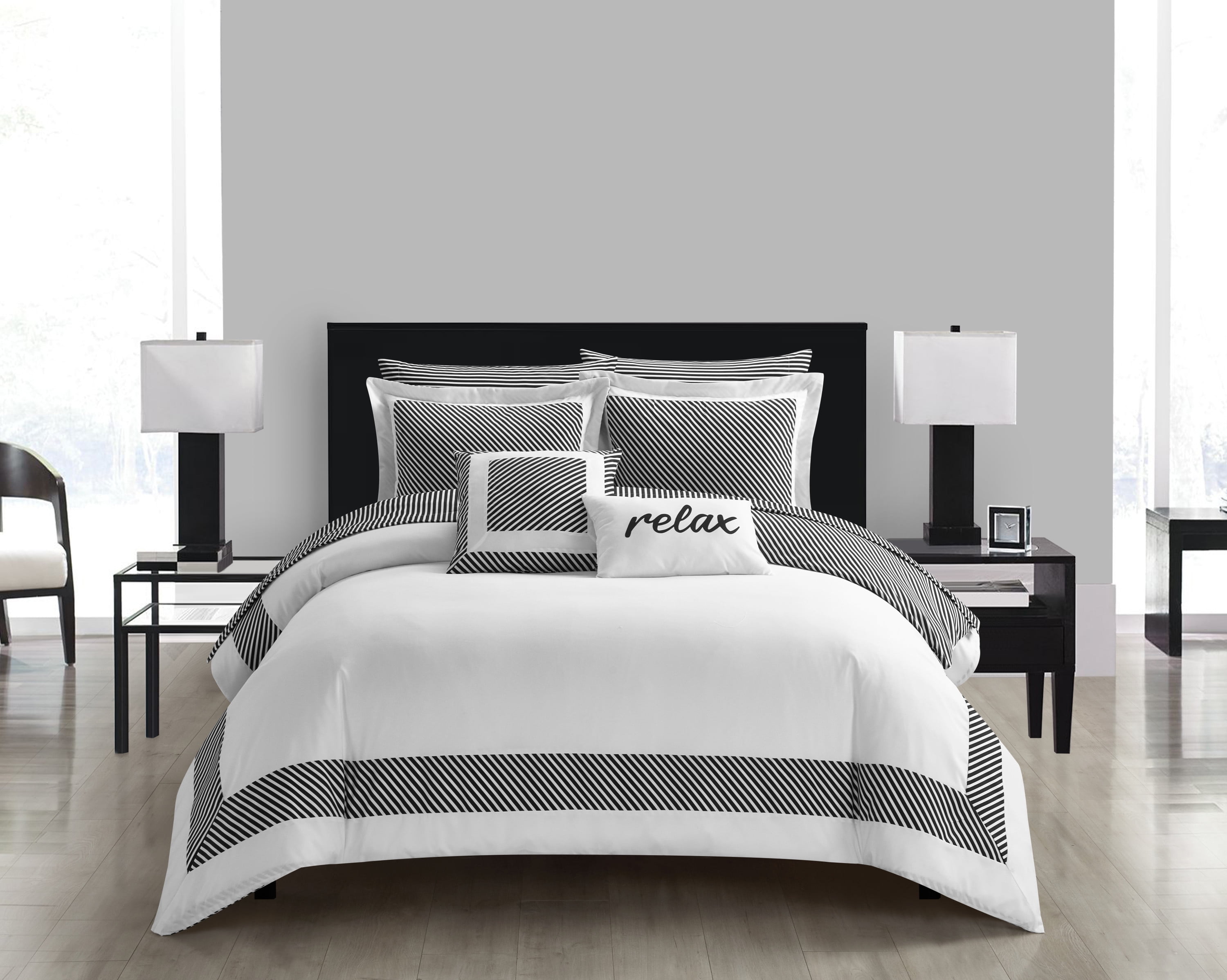 NY&C Home Gibson 7-Piece Reversible Hotel Collection Comforter Set ...