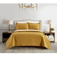 thumbnail image 1 of NY&C Home Marling 3 Piece Quilt Contemporary Geometric Diamond Pattern, Queen, Gold, 1 of 2
