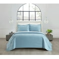 thumbnail image 1 of NY&C Home Ridge 7-Piece Quilt Set Contemporary Y-Shaped Geometric Pattern, Queen, Blue, 1 of 4