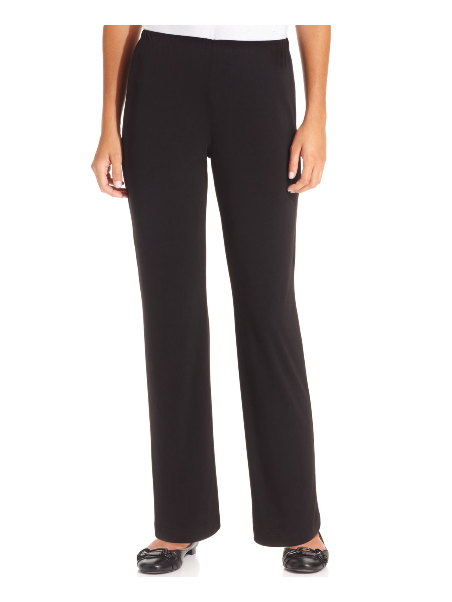 NY COLLECTION Women's Black Pull On Straight Leg Ethiopia Ubuy