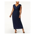 thumbnail image 1 of Plus Size Ruched Empire Maxi Dress Navy 1X, 1 of 2
