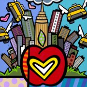 Nifao NY Cabs, Wall Art by Jozza   Acrylic Painting, Wall Art Ready to Hang, 30"L x 30"W x 1"H