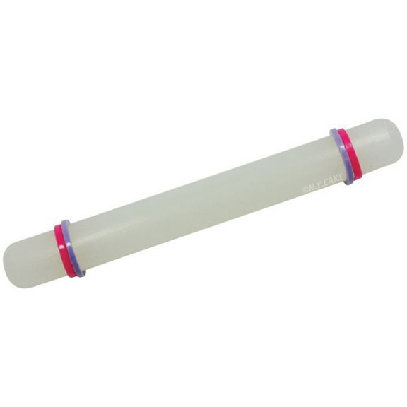 NY Cake Fondant Rolling Pin W/Guide Rings 9"-White
