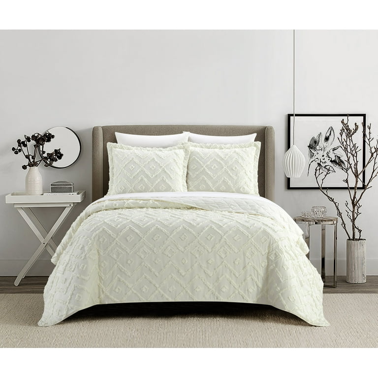 NY&Co. Home Cody 7-Piece Clip Jacquard Cotton Quilt Set, King