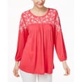 thumbnail image 1 of NY Collection Embroidered Blouse Pink S, 1 of 1